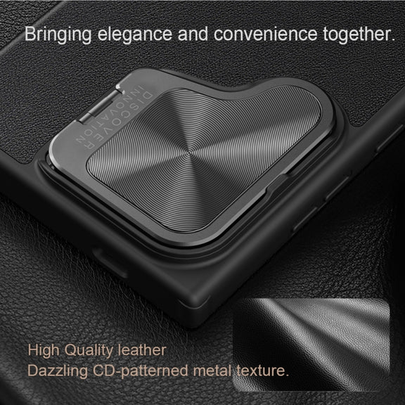 For Samsung Galaxy S24 5G NILLKIN Qin Prop Series Flip Camera Cover Design Leather Phone Case(Brown)