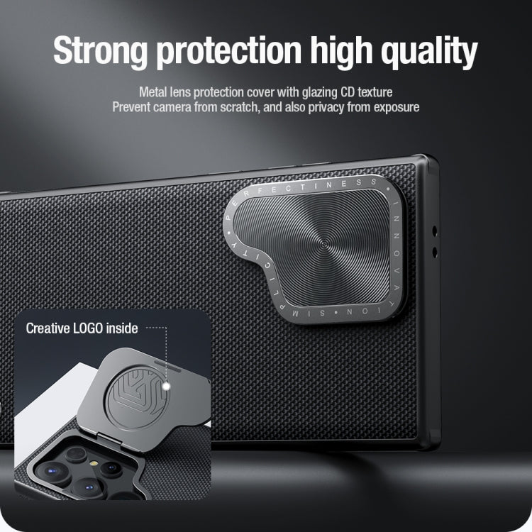 For Samsung Galaxy S24 Ultra 5G NILLKIN Textured Prop Camera Cover Holder Design Nylon Phone Case(Black)