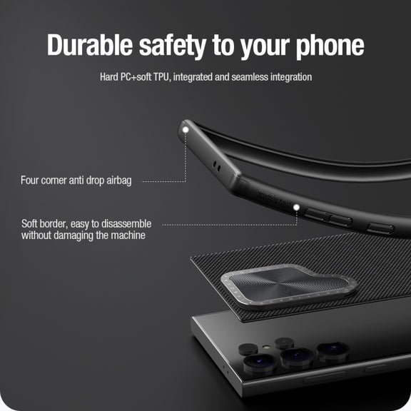 For Samsung Galaxy S24 Ultra 5G NILLKIN Textured Prop Camera Cover Holder Design Nylon Phone Case(Black)
