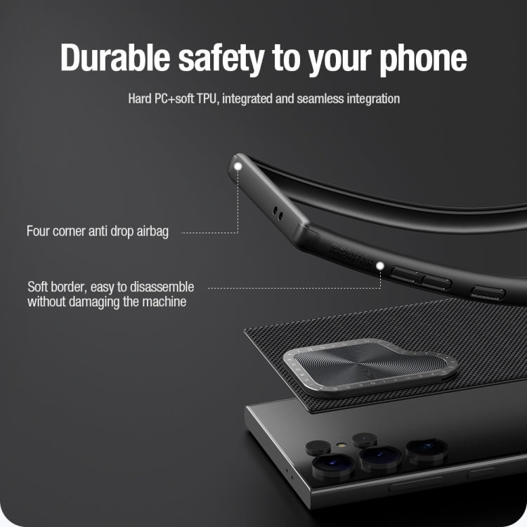 For Samsung Galaxy S24 Ultra 5G NILLKIN Textured Prop Camera Cover Holder Design Nylon Phone Case(Black)