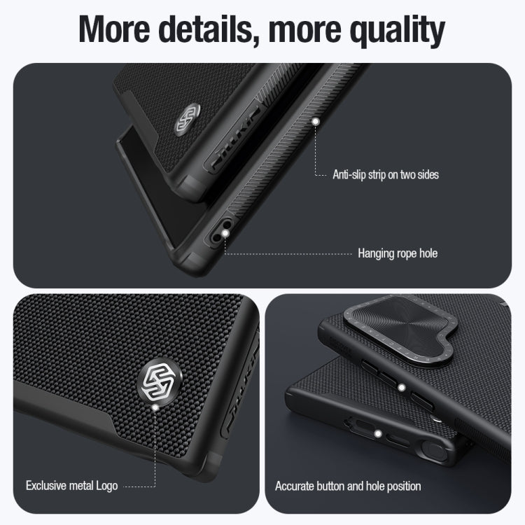 For Samsung Galaxy S24 Ultra 5G NILLKIN Textured Prop Camera Cover Holder Design Nylon Phone Case(Black)