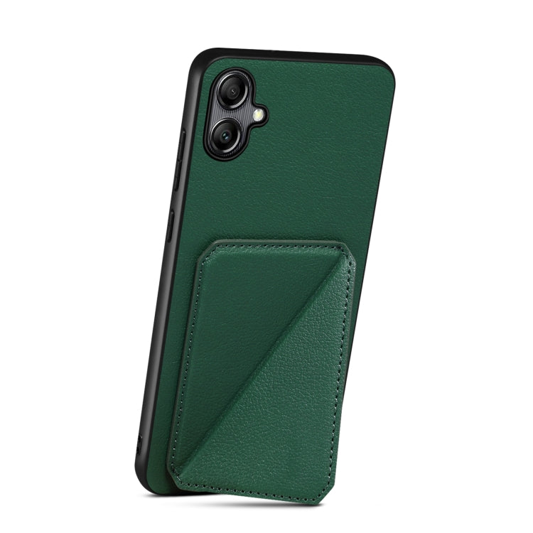 For Samsung Galaxy S23 5G Denior Imitation Calf Leather Back Phone Case with Holder(Green)