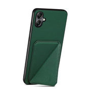 For Samsung Galaxy S23 5G Denior Imitation Calf Leather Back Phone Case with Holder(Green)