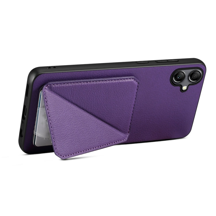 For Samsung Galaxy S23+ 5G Denior Imitation Calf Leather Back Phone Case with Holder(Purple)