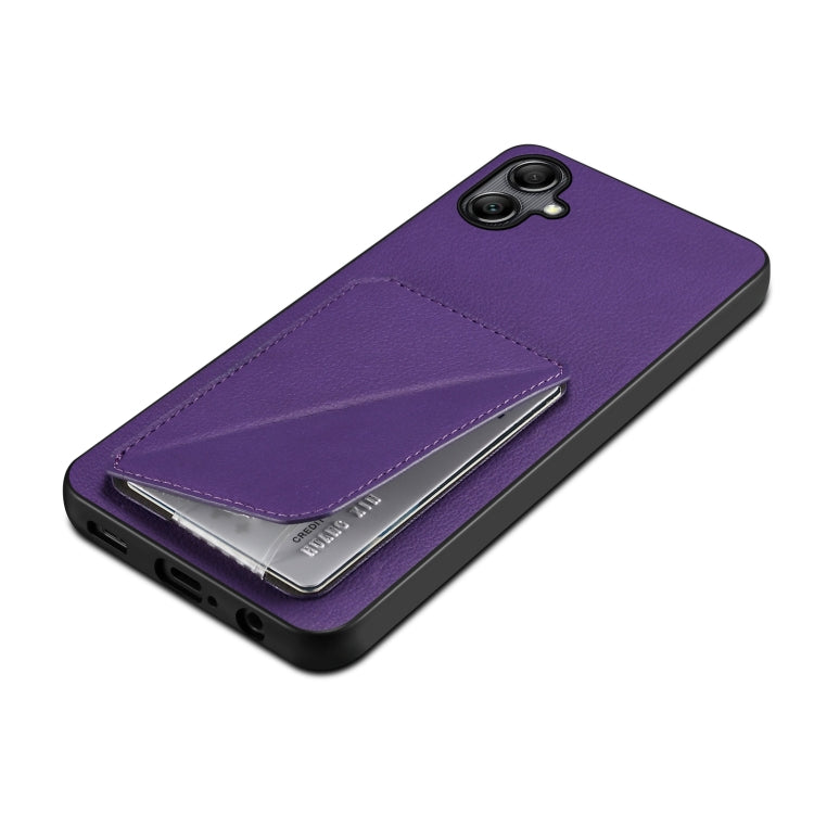 For Samsung Galaxy S23+ 5G Denior Imitation Calf Leather Back Phone Case with Holder(Purple)