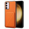 For Samsung Galaxy S23+ 5G Denior Imitation Calf Leather Back Phone Case with Holder(Orange) - Galaxy S23+ 5G Cases by Denior | Online Shopping South Africa | PMC TechLife | Buy Now Pay Later Mobicred