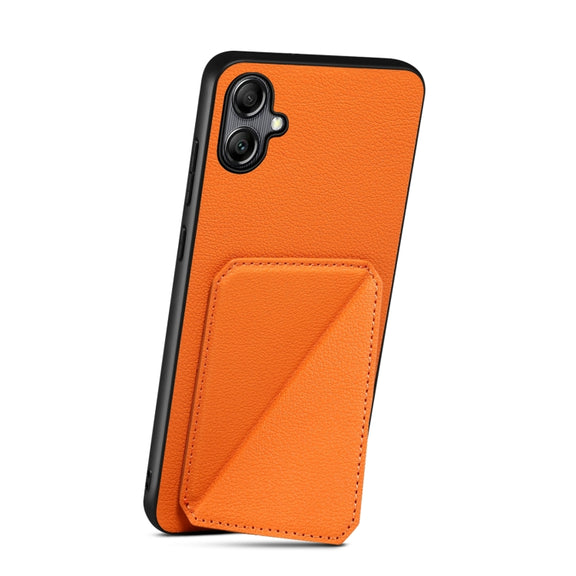 For Samsung Galaxy S23+ 5G Denior Imitation Calf Leather Back Phone Case with Holder(Orange)