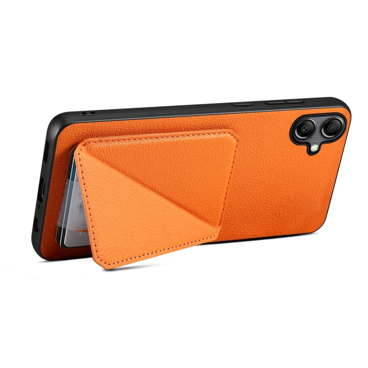 For Samsung Galaxy S23+ 5G Denior Imitation Calf Leather Back Phone Case with Holder(Orange)