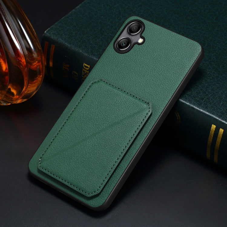 For Samsung Galaxy S23 Ultra 5G Denior Imitation Calf Leather Back Phone Case with Holder(Green)