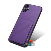 For Samsung Galaxy S24 5G Denior Imitation Calf Leather Back Phone Case with Holder(Purple)