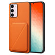 For Samsung Galaxy S24+ 5G Denior Imitation Calf Leather Back Phone Case with Holder(Orange) - Galaxy S24+ 5G Cases by Denior | Online Shopping South Africa | PMC TechLife