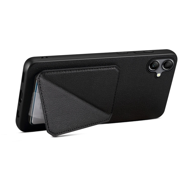 For Samsung Galaxy S24+ 5G Denior Imitation Calf Leather Back Phone Case with Holder(Black)