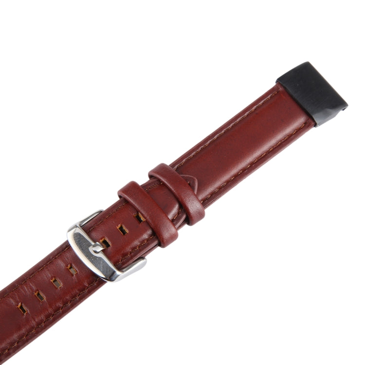 Compatible with Garmin Fenix 7X 26mm Plain Weave Genuine Leather Watch Band(Wine Red)
