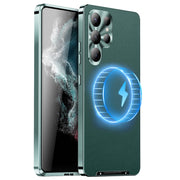 For Samsung Galaxy S23 Ultra 5G MagSafe Magnetic Plain Metal Phone Case(Green)