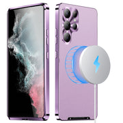 For Samsung Galaxy S23 Ultra 5G MagSafe Magnetic Plain Metal Phone Case(Purple)