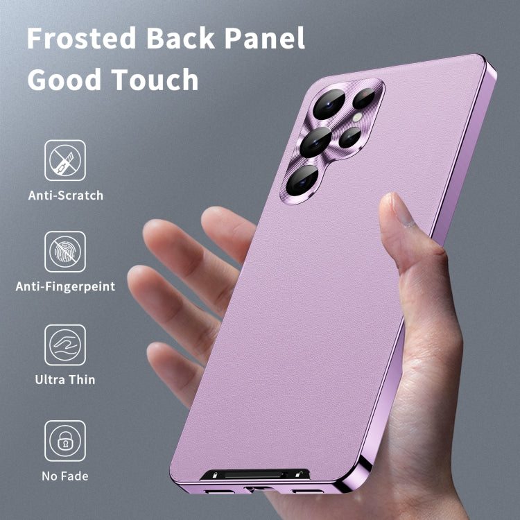 For Samsung Galaxy S23 Ultra 5G MagSafe Magnetic Plain Metal Phone Case(Purple)