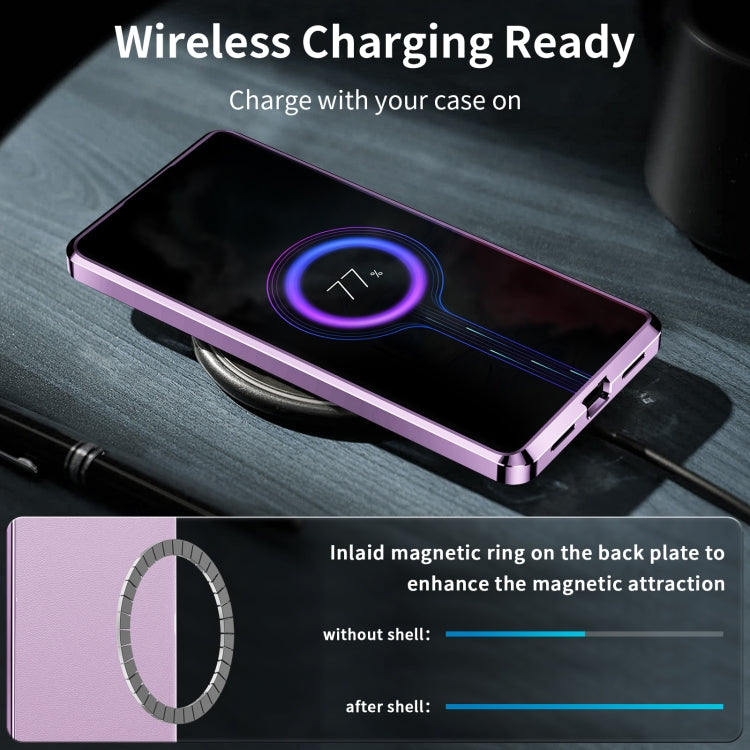 For Samsung Galaxy S23 Ultra 5G MagSafe Magnetic Plain Metal Phone Case(Purple)