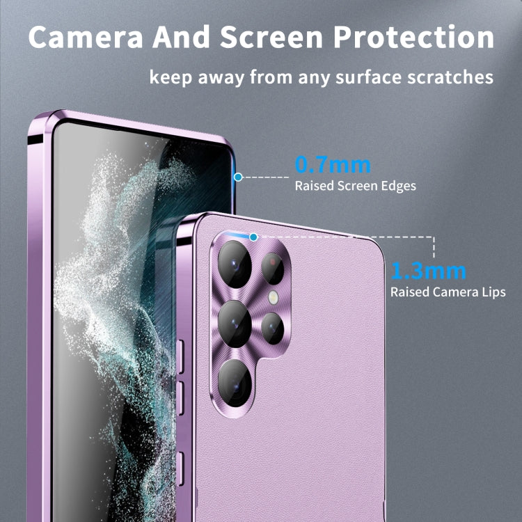 For Samsung Galaxy S23 Ultra 5G MagSafe Magnetic Plain Metal Phone Case(Purple)