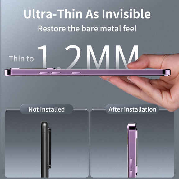 For Samsung Galaxy S23 Ultra 5G MagSafe Magnetic Plain Metal Phone Case(Purple)