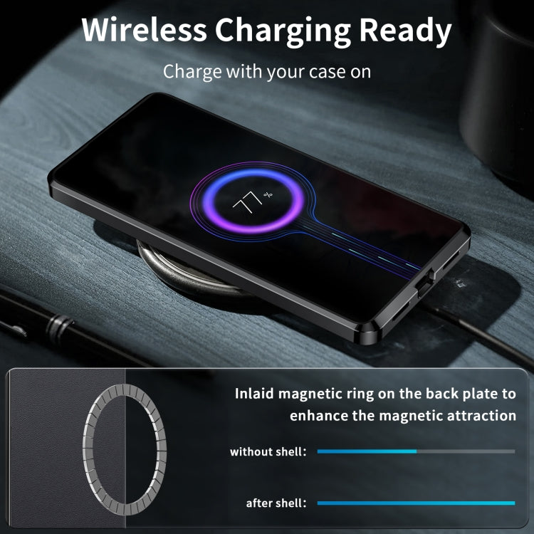 For Samsung Galaxy S24 Ultra 5G MagSafe Magnetic Plain Metal Phone Case(Black)