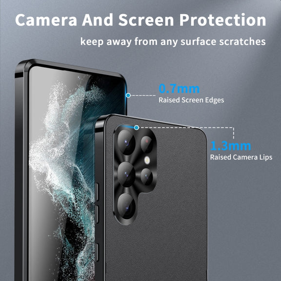 For Samsung Galaxy S24 Ultra 5G MagSafe Magnetic Plain Metal Phone Case(Black)
