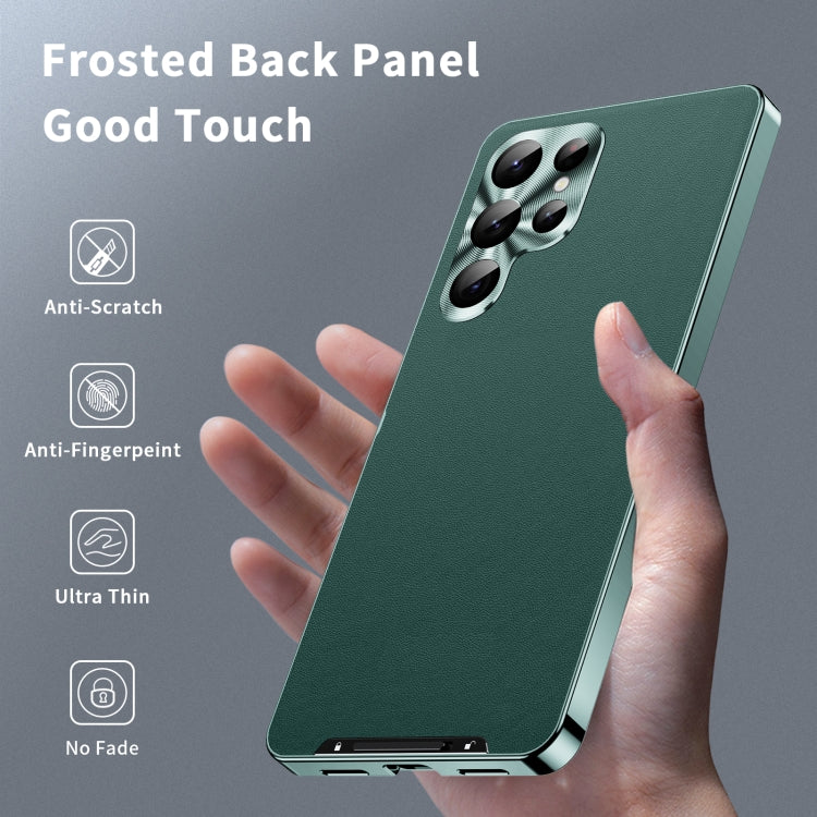 For Samsung Galaxy S24 Ultra 5G MagSafe Magnetic Plain Metal Phone Case(Green)