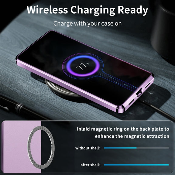 For Samsung Galaxy S24 Ultra 5G MagSafe Magnetic Plain Metal Phone Case(Purple)