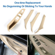 For BMW F10 / F18 5 Series 7pcs Car Inside Doors Handle Pull Trim Cover, Right Driving, 51417225874(Grey)