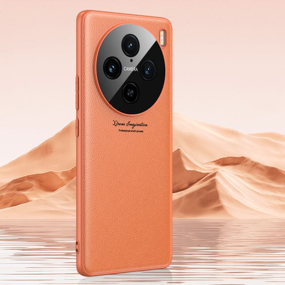 For vivo X100 Pro GKK Precision Hole Ultra-thin Full Coverage Leather Phone Case(Orange)