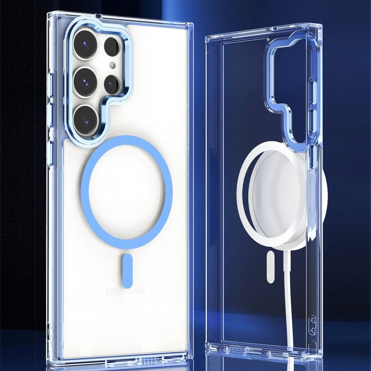 For Samsung Galaxy S24 Ulltra 5G MagSafe Magnetic Clear Phone Case(Blue)
