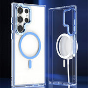 For Samsung Galaxy S24 Ulltra 5G MagSafe Magnetic Clear Phone Case(Blue)