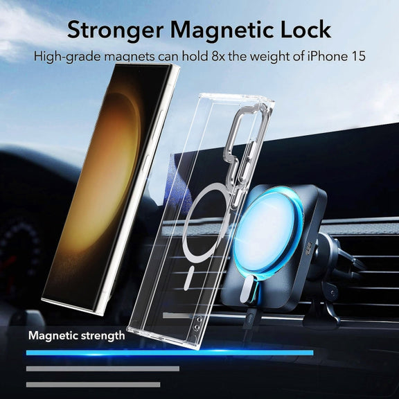 For Samsung Galaxy S24 Ulltra 5G MagSafe Magnetic Clear Phone Case(Blue)