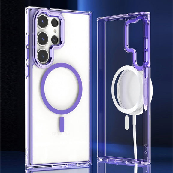 For Samsung Galaxy S24 Ulltra 5G MagSafe Magnetic Clear Phone Case(Pink)