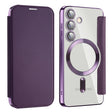 For Samsung Galaxy S24 5G MagSafe Magnetic RFID Anti-theft Leather Phone Case(Dark Purple) - Galaxy S24 5G Cases by PMC TechLife | Online Shopping South Africa | PMC TechLife