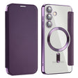 For Samsung Galaxy S24+ 5G MagSafe Magnetic RFID Anti-theft Leather Phone Case(Dark Purple) - Galaxy S24+ 5G Cases by PMC TechLife | Online Shopping South Africa | PMC TechLife