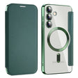 For Samsung Galaxy S24+ 5G MagSafe Magnetic RFID Anti-theft Leather Phone Case(Dark Green) - Galaxy S24+ 5G Cases by PMC TechLife | Online Shopping South Africa | PMC TechLife