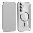 For Samsung Galaxy S24+ 5G MagSafe Magnetic RFID Anti-theft Leather Phone Case(Grey) - Galaxy S24+ 5G Cases by PMC TechLife | Online Shopping South Africa | PMC TechLife