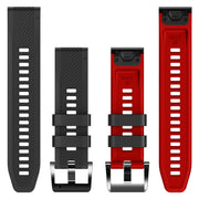Compatible with Garmin Fenix 7X Twill Two Color Quick Release Silicone Watch Band(Black Red)