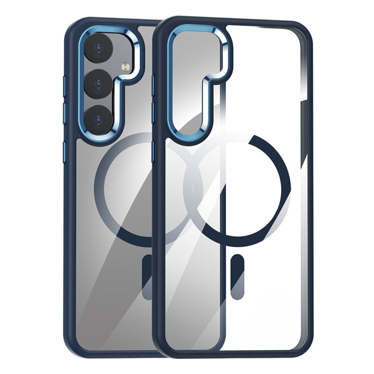 For Samsung Galaxy S24+ 5G MagSafe Anti-fingerprint Highly Transparent PC Phone Case(Blue)