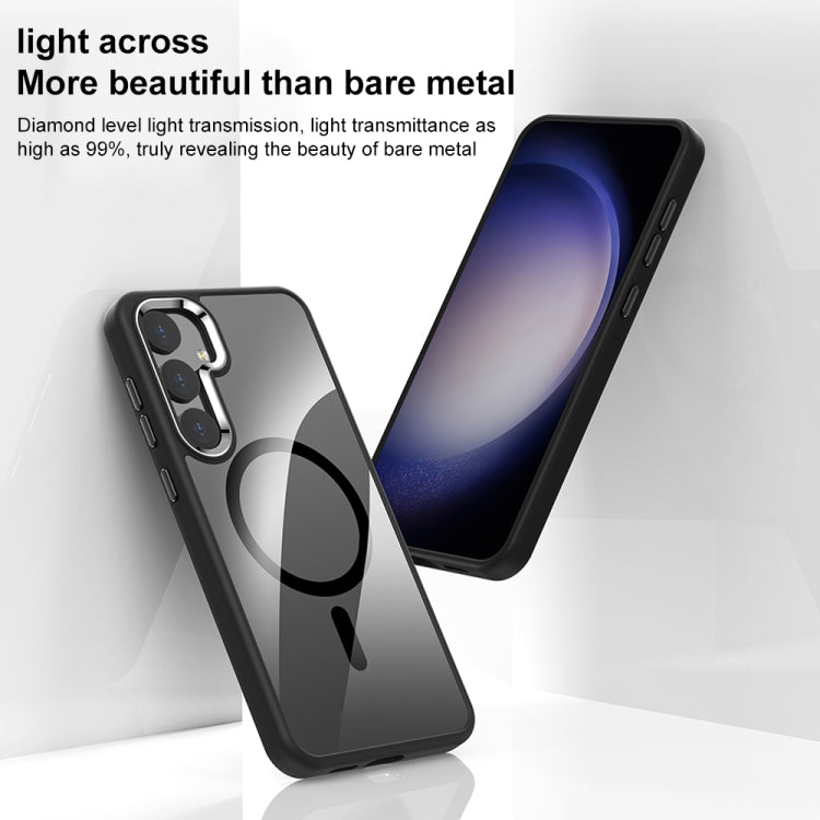 For Samsung Galaxy S24+ 5G MagSafe Anti-fingerprint Highly Transparent PC Phone Case(Black)