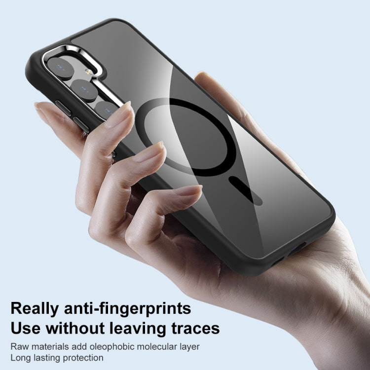 For Samsung Galaxy S24+ 5G MagSafe Anti-fingerprint Highly Transparent PC Phone Case(Black)
