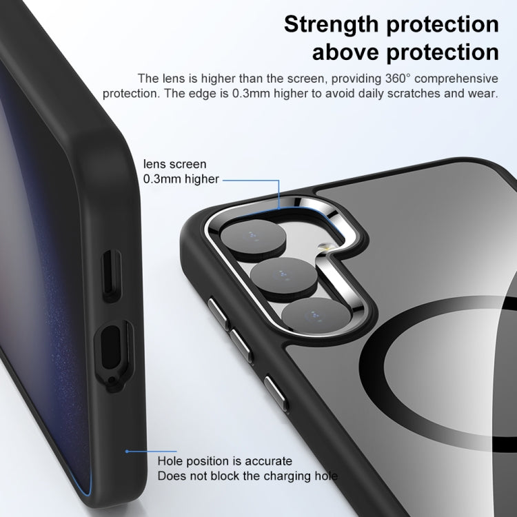For Samsung Galaxy S24+ 5G MagSafe Anti-fingerprint Highly Transparent PC Phone Case(Blue)