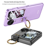 For OPPO Find N3 Flip GKK Integrated Ultra-thin Full Coverage Phone Case with Ring Holder(Black)