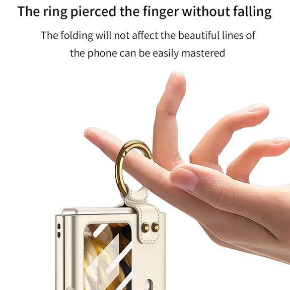 For OPPO Find N3 Flip GKK Integrated Ultra-thin Full Coverage Phone Case with Ring Holder(Black)