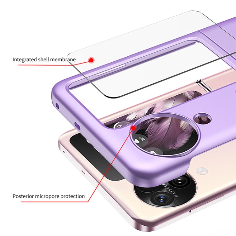 For OPPO Find N3 Flip GKK Integrated Ultra-thin Full Coverage Phone Case with Ring Holder(Gold)