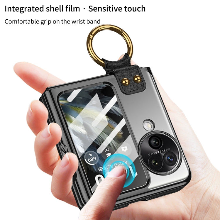 For OPPO Find N3 Flip GKK Electroplating Phone Case with Ring(Gold)