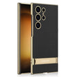 For Samsung Galaxy S24 Ultra 5G GKK Triumph Ultra-Thin Plain Leather Phone Case with Holder(Carbon Fiber) - Galaxy S24 Ultra 5G Cases by GKK | Online Shopping South Africa | PMC TechLife | Buy Now Pay Later Mobicred
