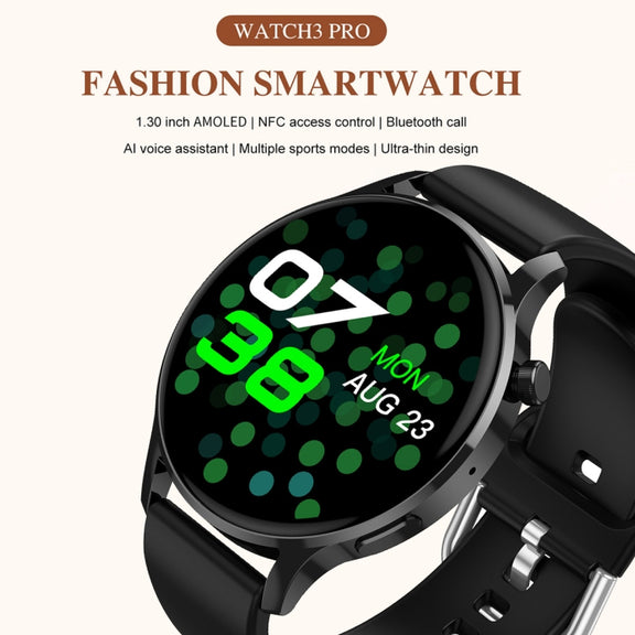 Watch3 Pro 1.3 inch AMOLED Screen Wireless Charging Smart Watch, Supports BT Call / NFC(Champagne)