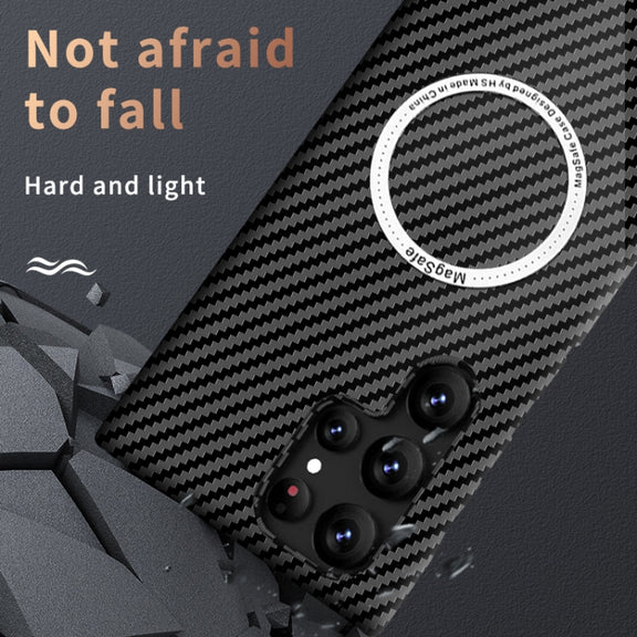 For Samsung Galaxy S24+ 5G Carbon Fiber Texture MagSafe Magnetic Phone Case(Black Blue)