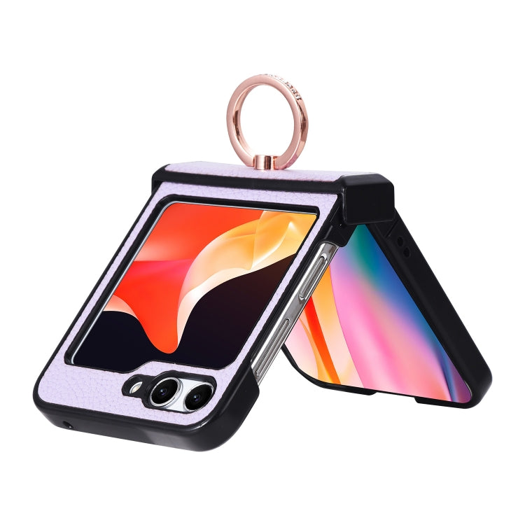 For Samsung Galaxy Z Flip5 MagSafe Ring Holder Three-stage Folding Phone Case(Green)